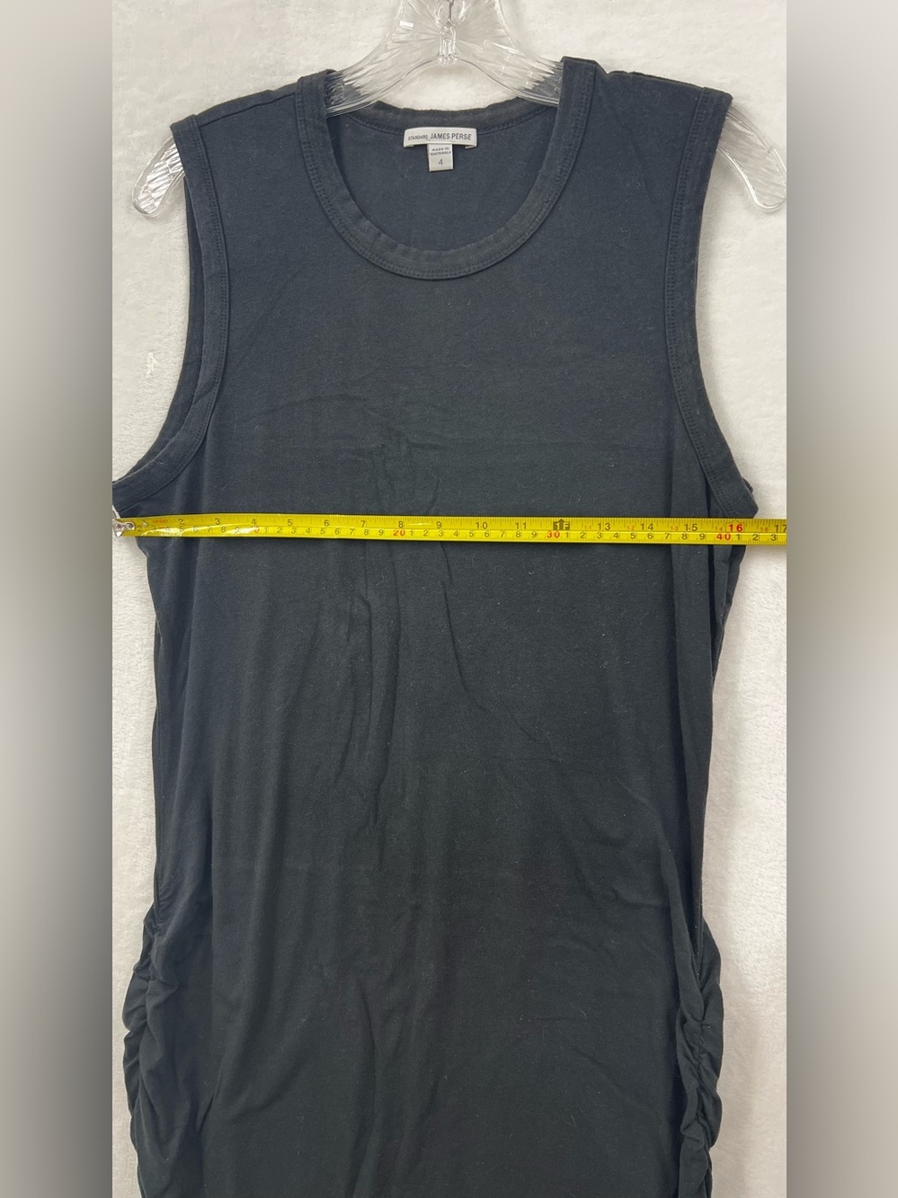 James Perse Black Ruched Sheath Midi Dress - Picture 5 of 7